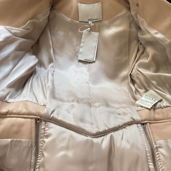 NWT 3.1 Phillip Lim nude zebra striped peplum motorcycle leather jacket … - Picture 12 of 13